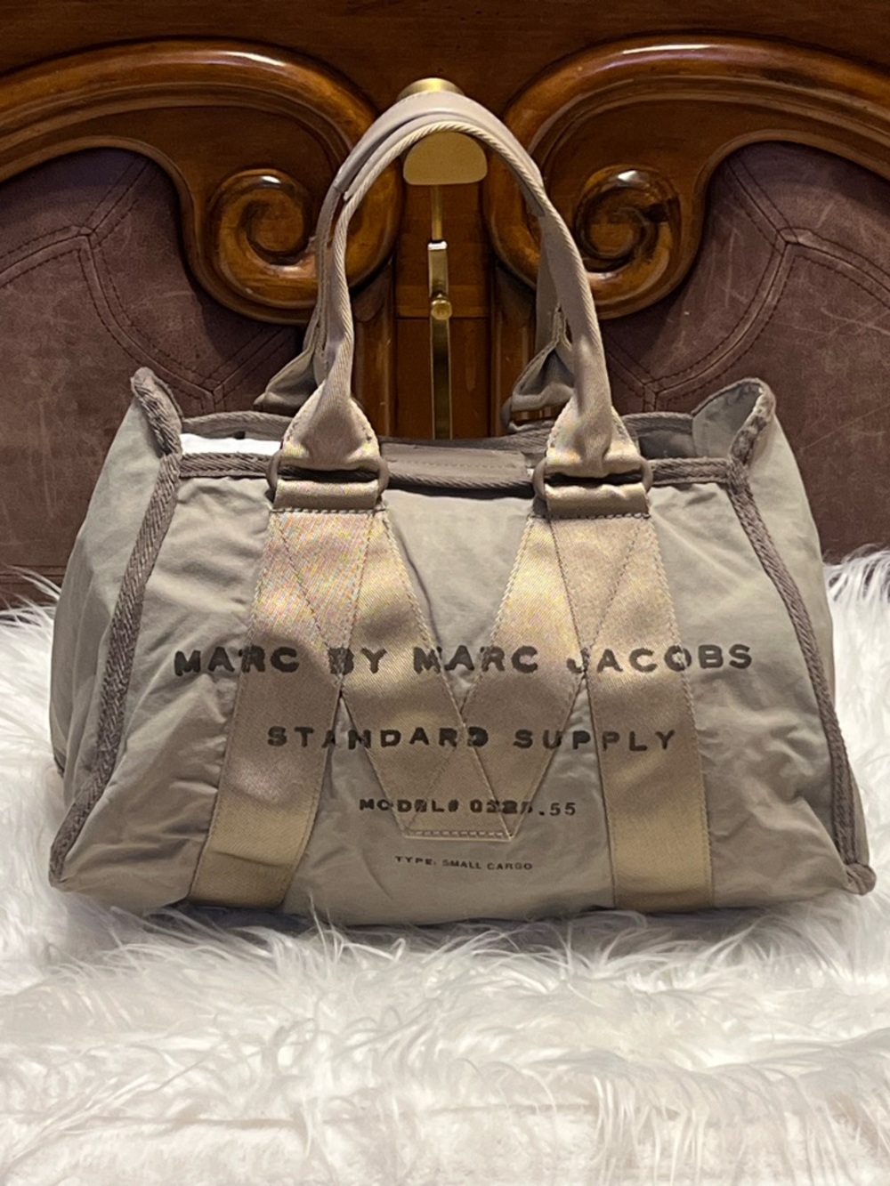 Marc by Marc Jacobs Taupe Canvas Small Cargo Duffel